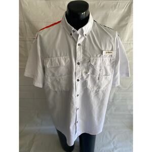 Magellan Outdoors Relaxed Fit American Flag Fish Gear Lake Fork Shirt Mens Large